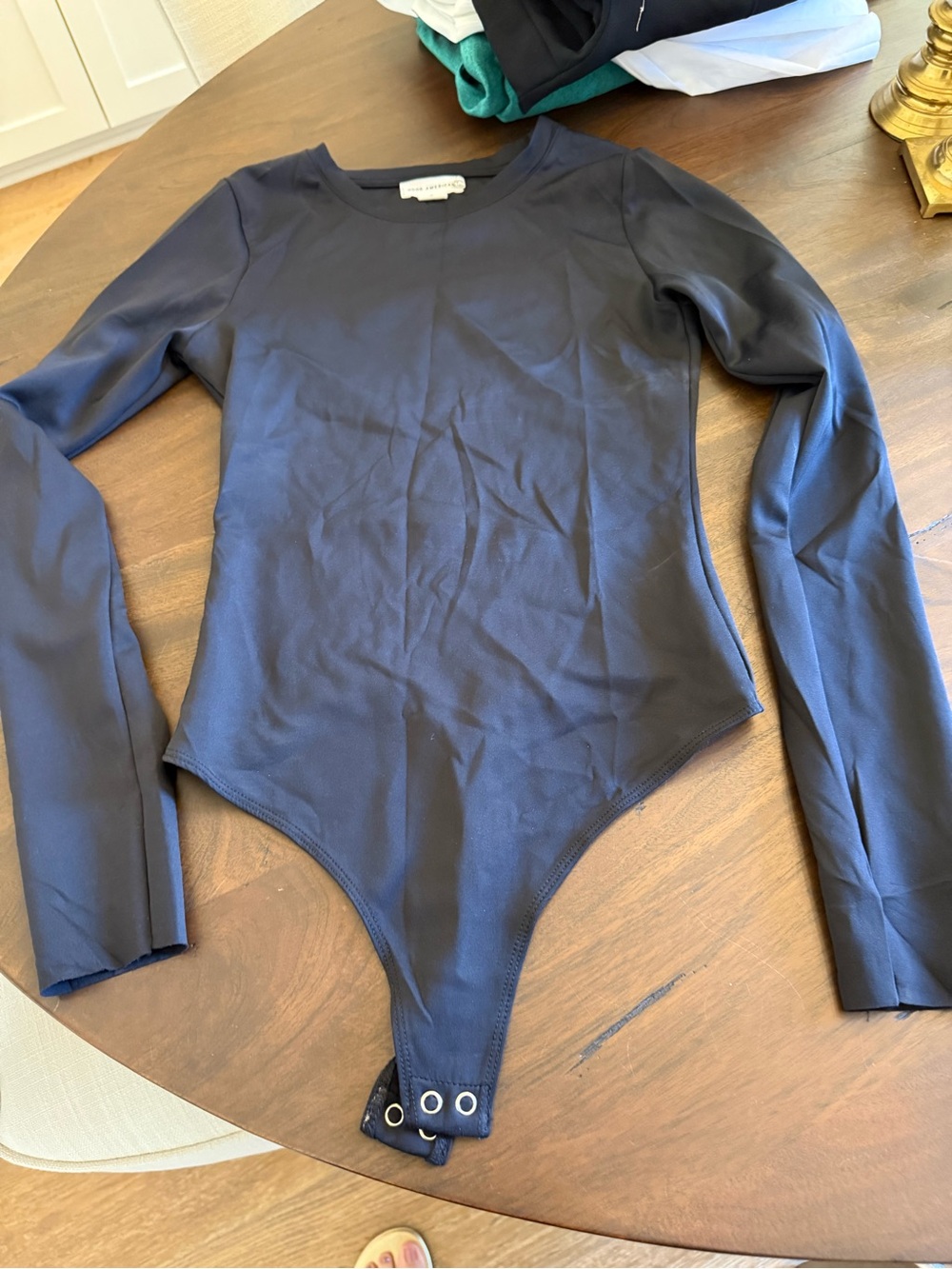 Good American womens Long Sleeve One-Piece Bodysuit - black